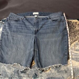 Lane Bryant Light Blue Frayed Hem Denim Shorts